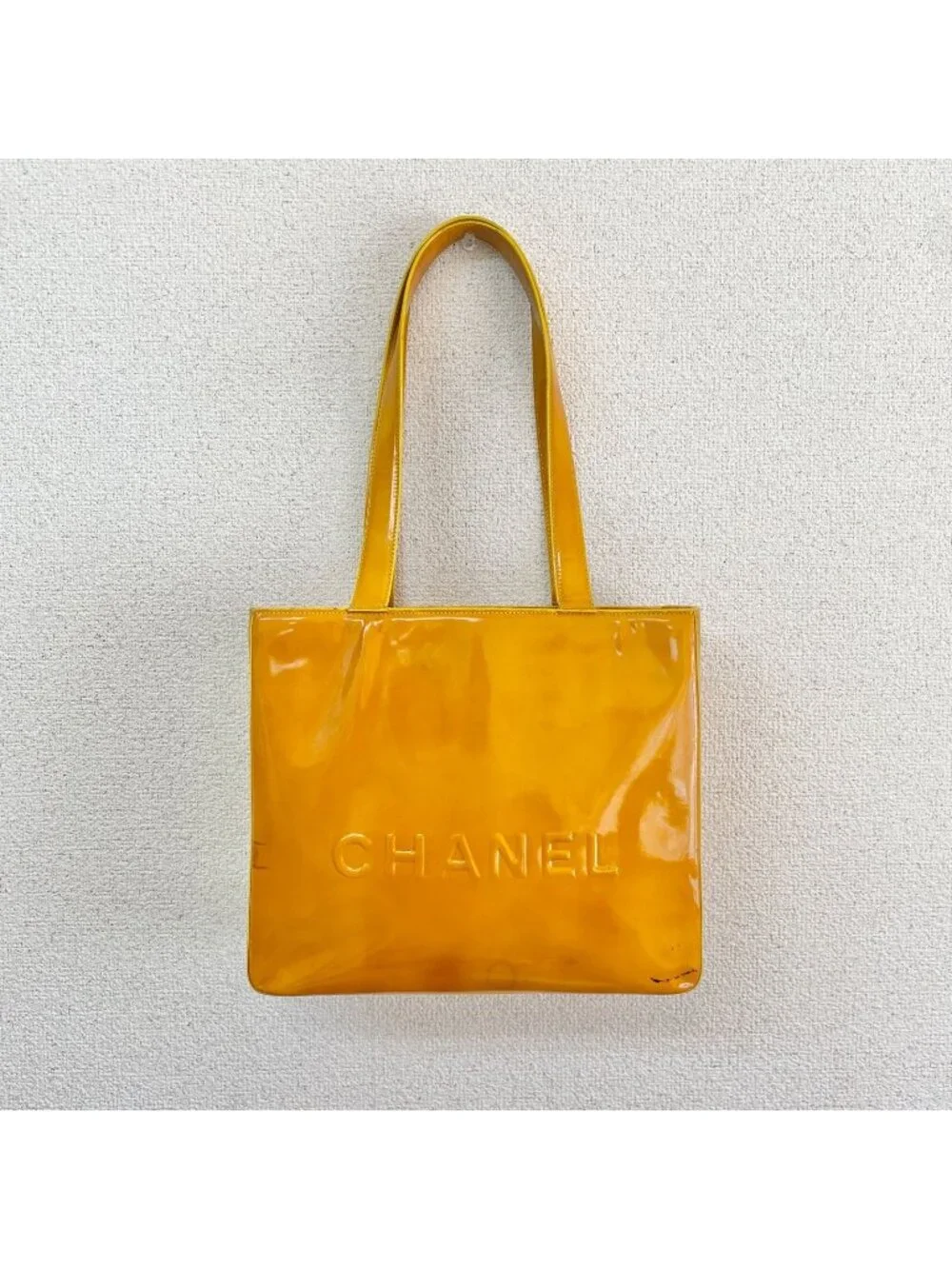 Chanel Tote Vintage Enamel Yellow